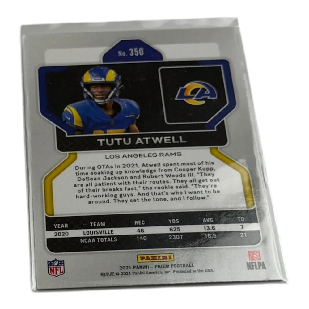 2021 Panini Prizm Tutu Atwell Rookie Card RC #350‎ Los Angeles Rams NFL Football
